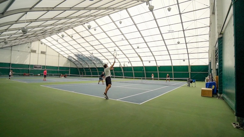 The indoor courts under the bubble